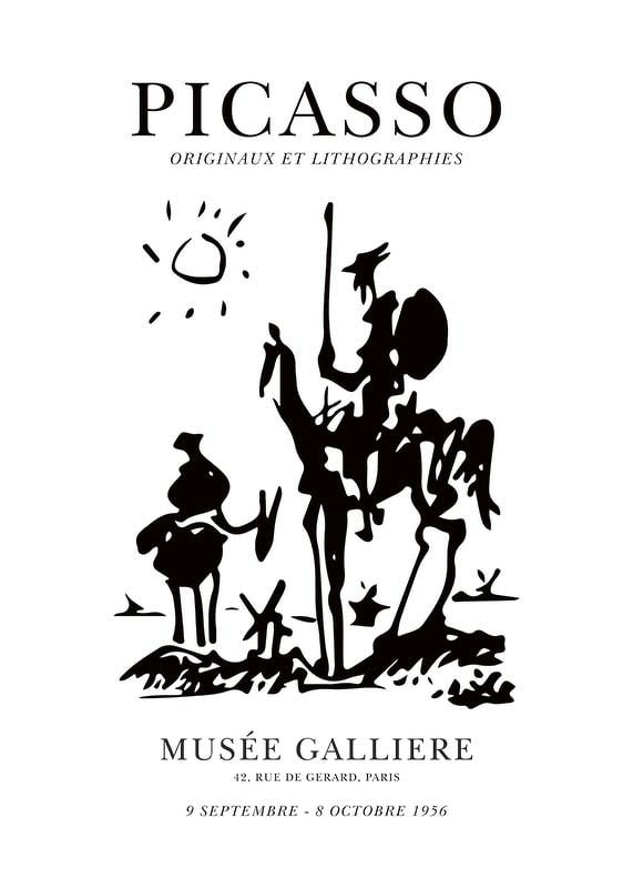 Black outline drawing of two riders on horseback under stylized sun-12