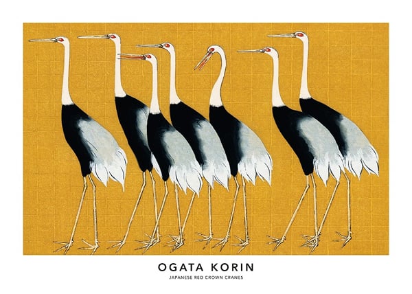 Póster Red Crown Crane By Ogata Korin