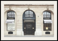Photograph of Chanel store in classic stone building, light tones-2