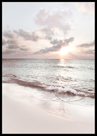 Photograph of waves against sandy beach in soft pastel tones-6