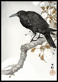 Crow And Full Moon By Ohara Koson-8