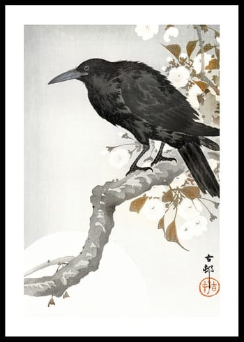 Poster Crow And Full Moon By Ohara Koson