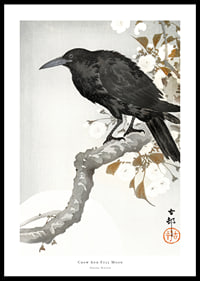 Crow And Full Moon By Ohara Koson-0
