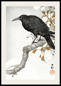 Crow And Full Moon By Ohara Koson-4