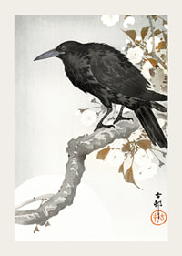 Crow And Full Moon By Ohara Koson-5