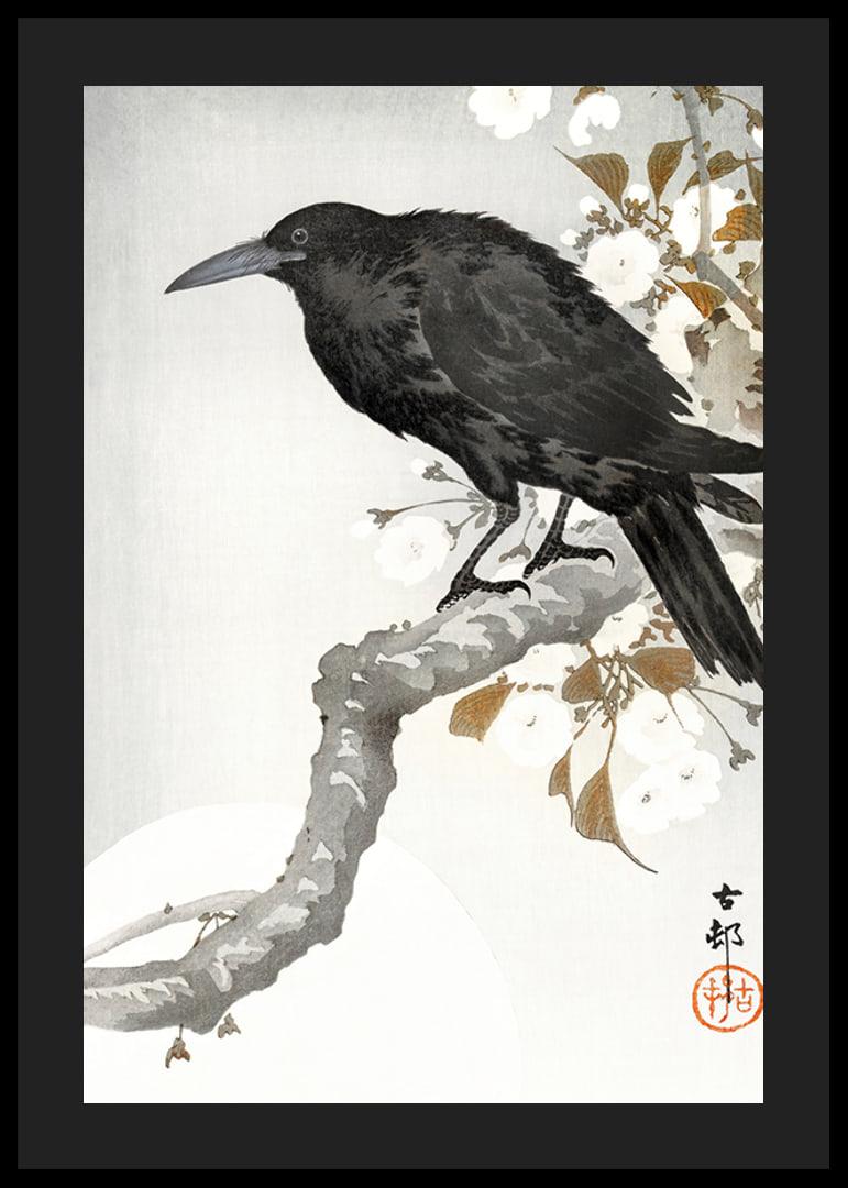 Crow And Full Moon By Ohara Koson-12