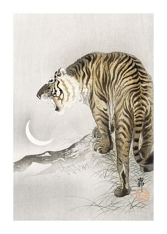 Plagát Roaring Tiger By Ohara Koson