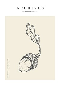 Detailed illustration of acorn with leaves on beige background-1