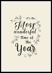 Texte de Noël manuscrit en noir avec des décorations de feuilles sur fond beige-2