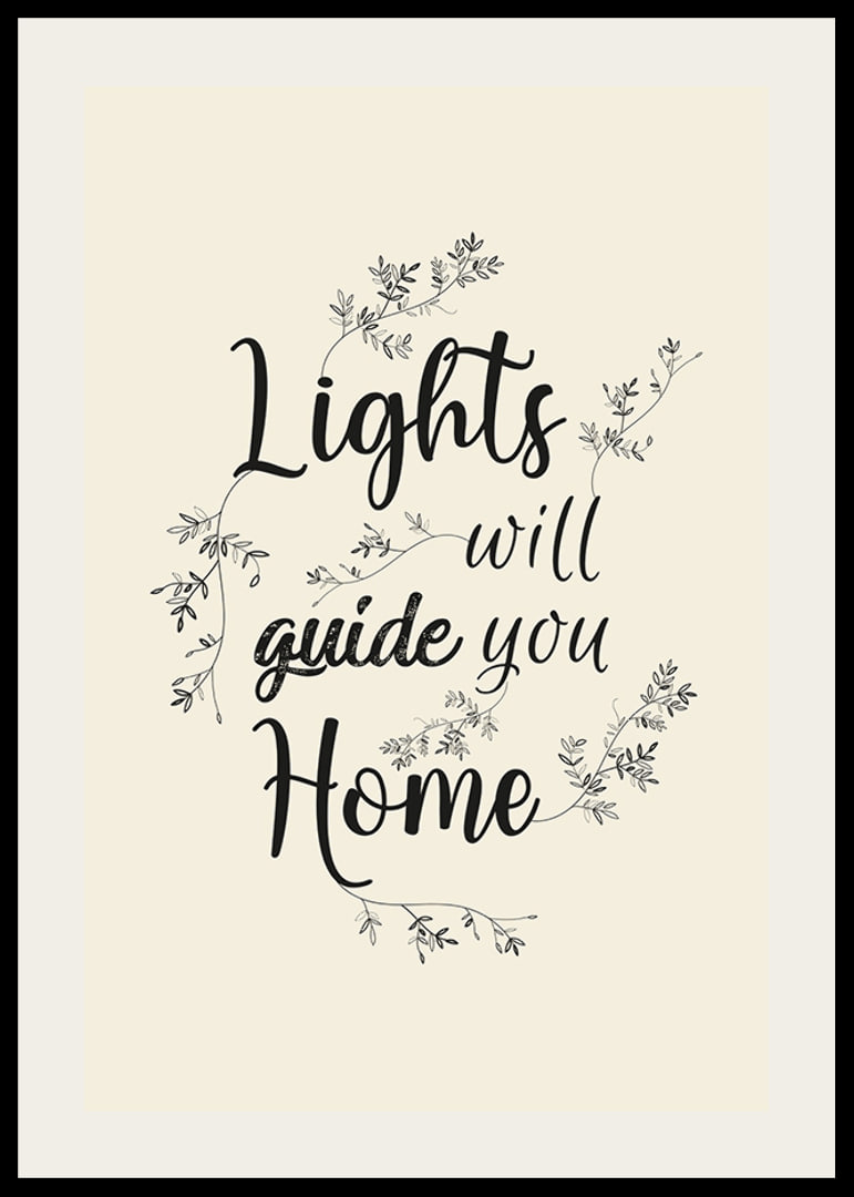 Black text with curved letters and leaf decorations on beige background-12
