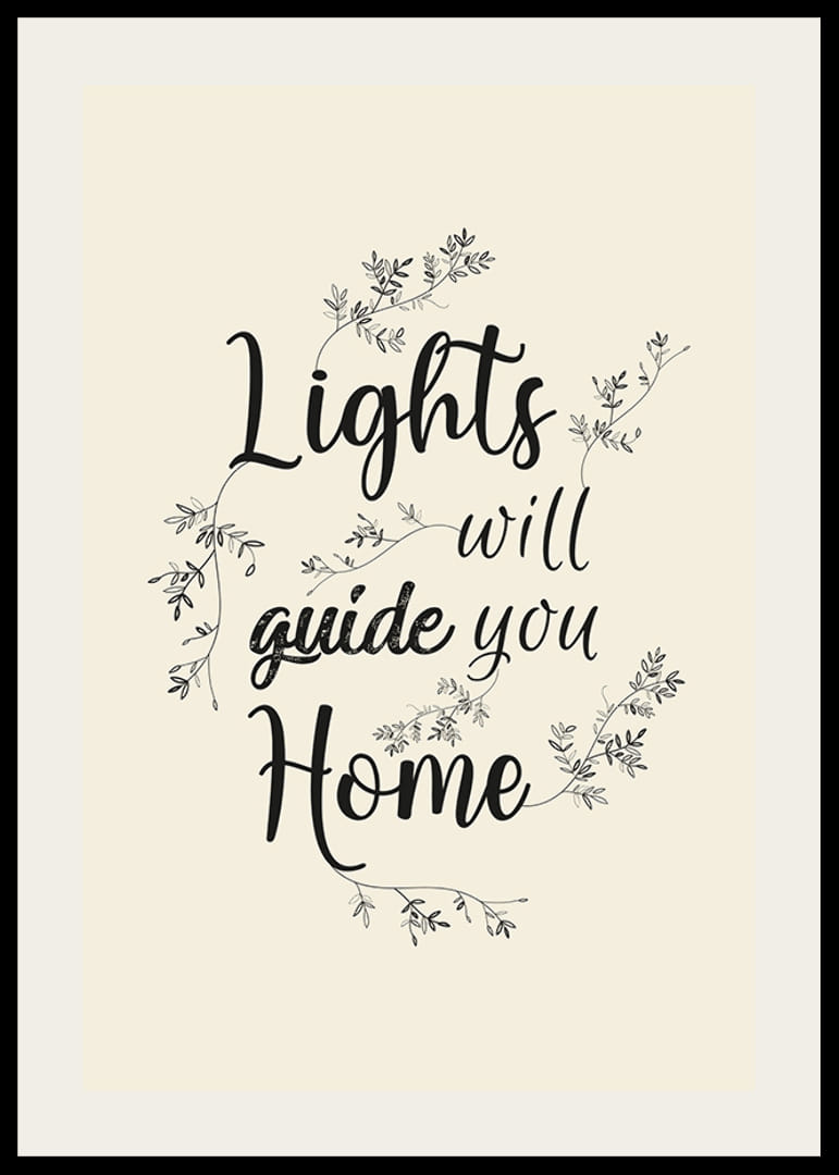 Schwarzer Text mit geschwungenen Buchstaben und Blattverzierungen auf beigem Hintergrund-12