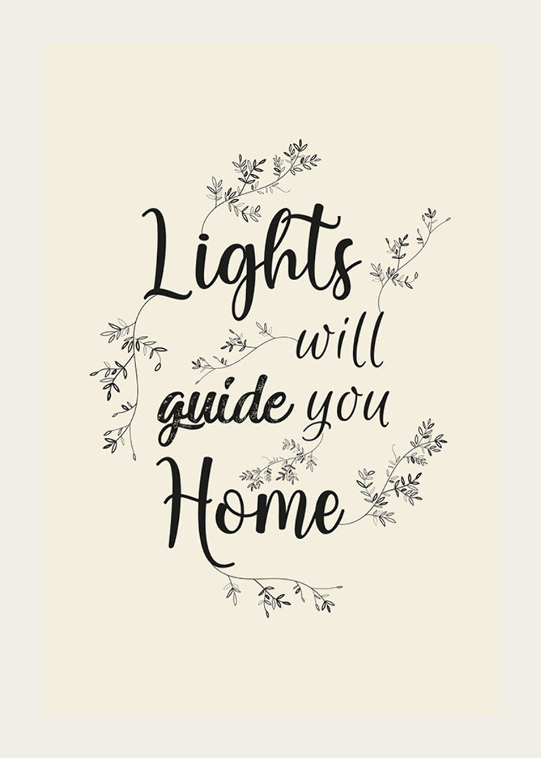 Black text with curved letters and leaf decorations on beige background-12