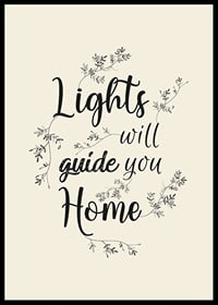 Black text with curved letters and leaf decorations on beige background-6