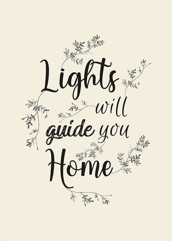 Black text with curved letters and leaf decorations on beige background-12