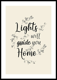 Black text with curved letters and leaf decorations on beige background-0