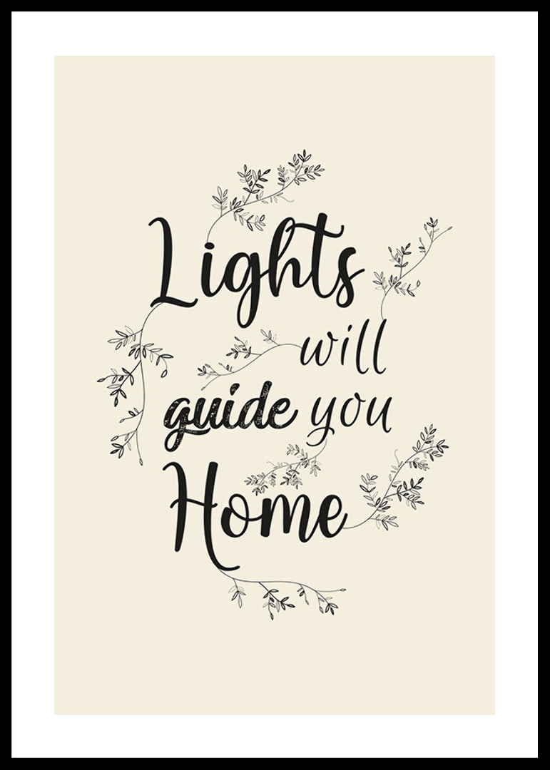 Black text with curved letters and leaf decorations on beige background-12