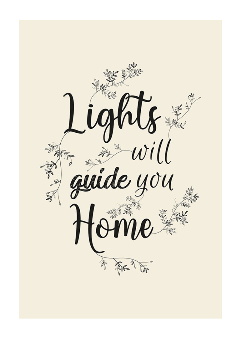 Black text with curved letters and leaf decorations on beige background-12