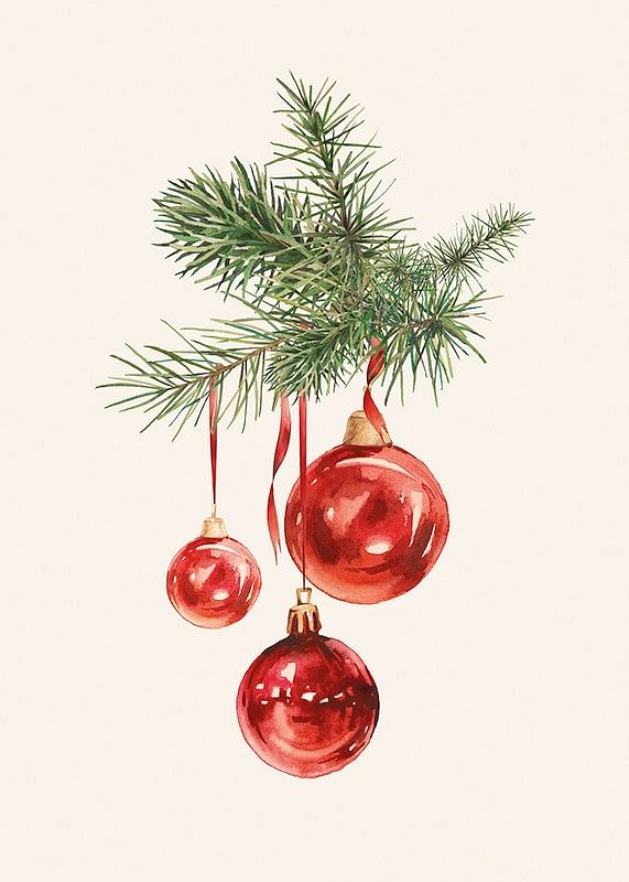 Watercolor Christmas Balls-12
