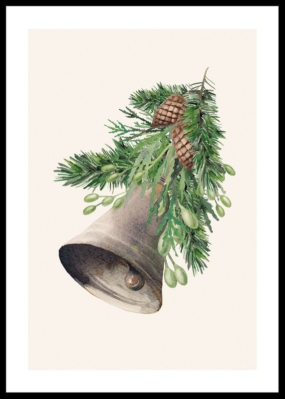 Watercolor Christmas Bell-12