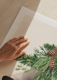 Watercolor of Christmas bell with fir branches and cones-9