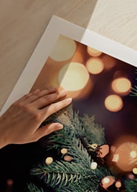Christmas tree with golden balls and warm light strings, photographic-9
