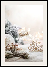 Photographic Christmas decorations in light beige and white tones-2