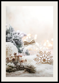 Decorazioni natalizie fotografiche nei toni del beige chiaro e del bianco-2