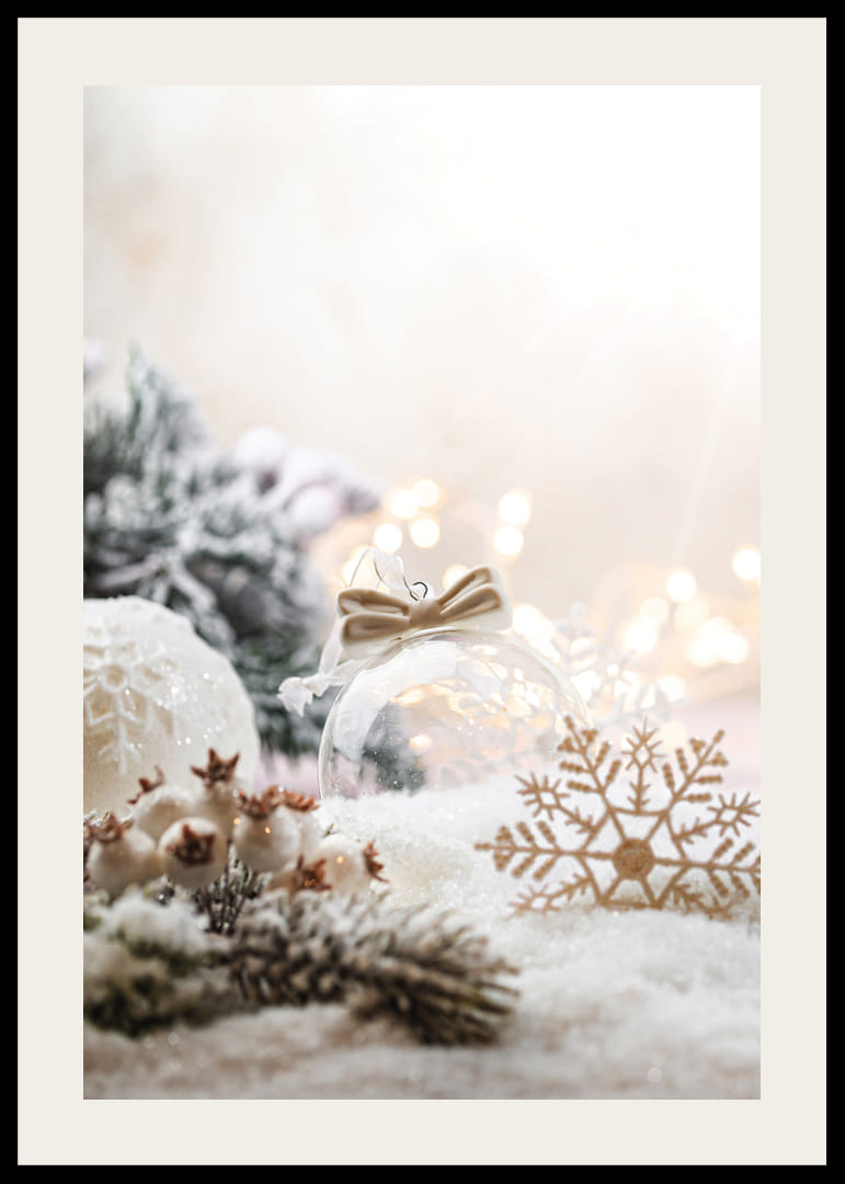Decorazioni natalizie fotografiche nei toni del beige chiaro e del bianco-12