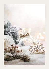 Photographic Christmas decorations in light beige and white tones-3