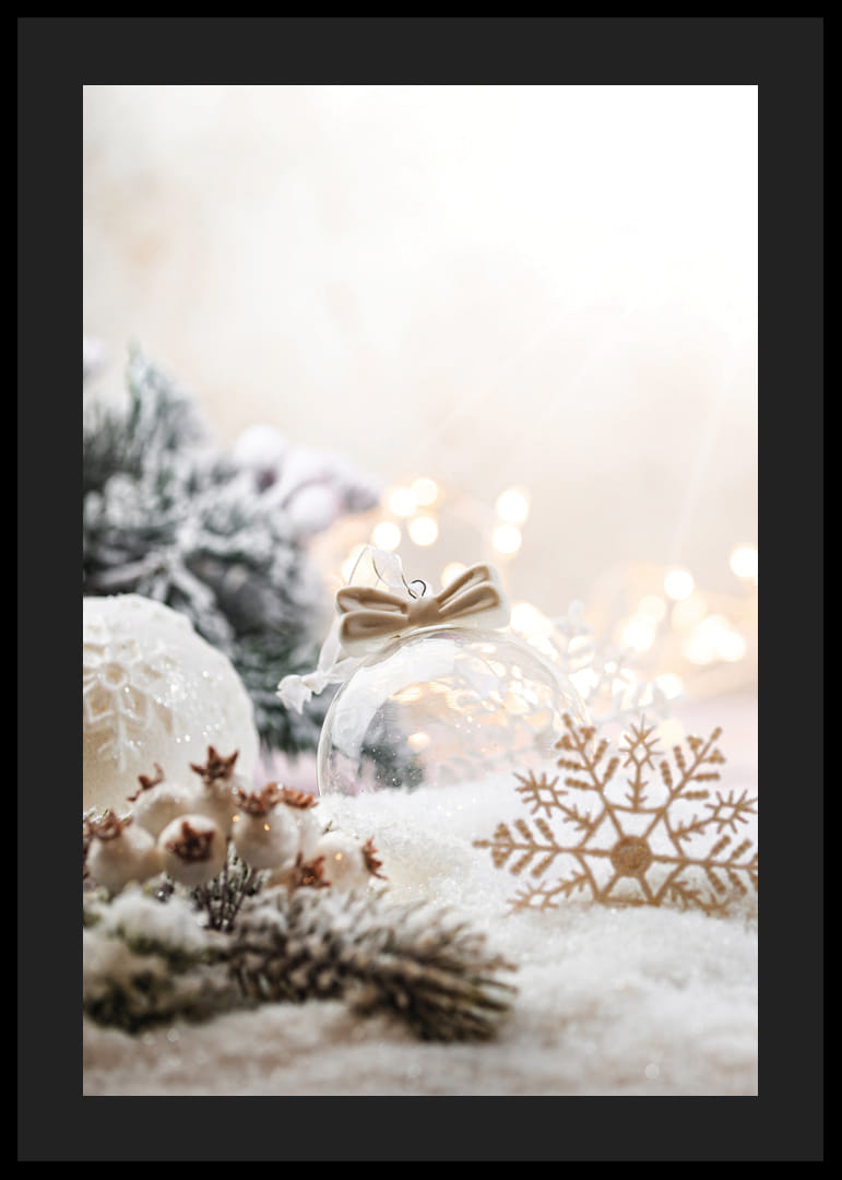 Decorazioni natalizie fotografiche nei toni del beige chiaro e del bianco-12