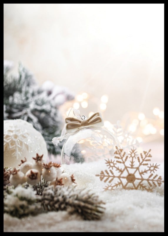 Decorazioni natalizie fotografiche nei toni del beige chiaro e del bianco-12
