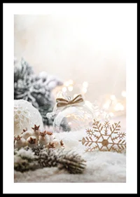 Photographic Christmas decorations in light beige and white tones-0