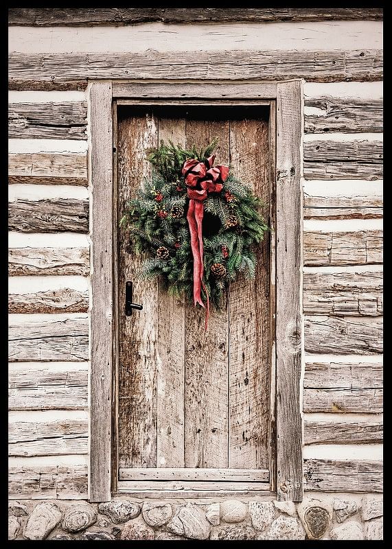 Christmas Wreath On Door-12