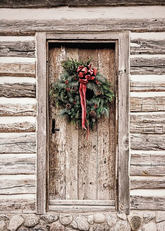 Christmas Wreath On Door-12