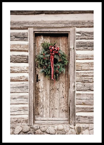 Poster Christmas Wreath On Door