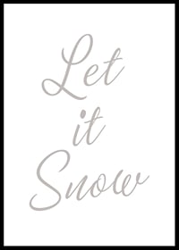Beige text Let it Snow in italic style on white background-0
