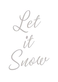 Beige text Let it Snow in italic style on white background-1