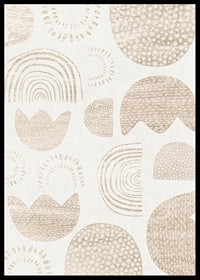 Abstract shapes and patterns in beige shades on light background-6