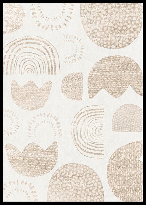 Abstract shapes and patterns in beige shades on light background-12