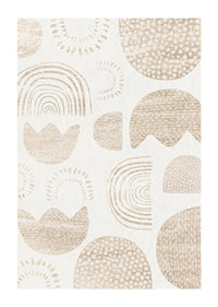 Abstract shapes and patterns in beige shades on light background-1