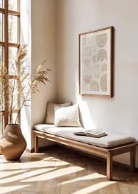 Abstract shapes and patterns in beige shades on light background-8
