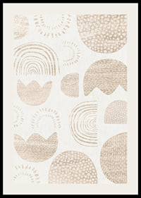 Abstract shapes and patterns in beige shades on light background-2