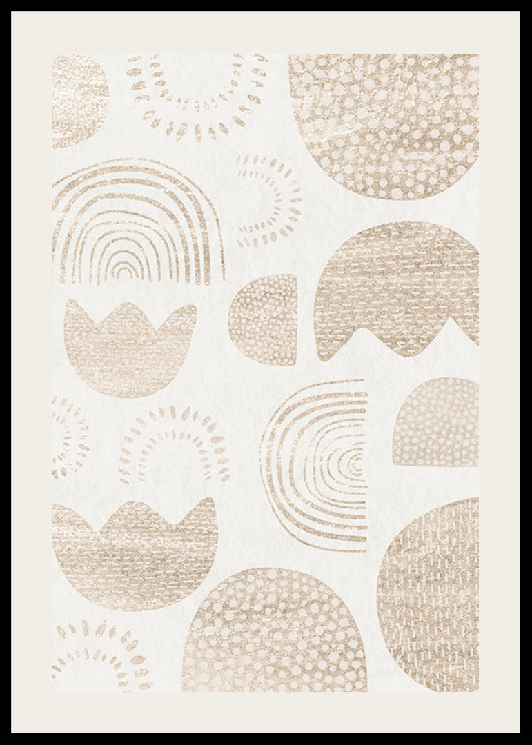 Abstract shapes and patterns in beige shades on light background-12