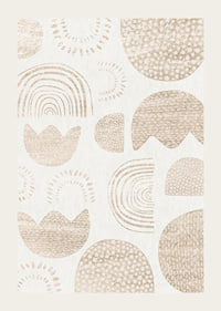 Abstract shapes and patterns in beige shades on light background-3