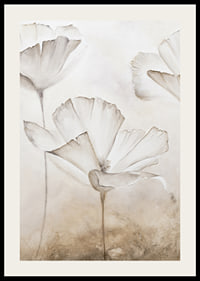 Watercolor illustration of white flower petals against beige background-2