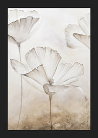 Watercolor illustration of white flower petals against beige background-5