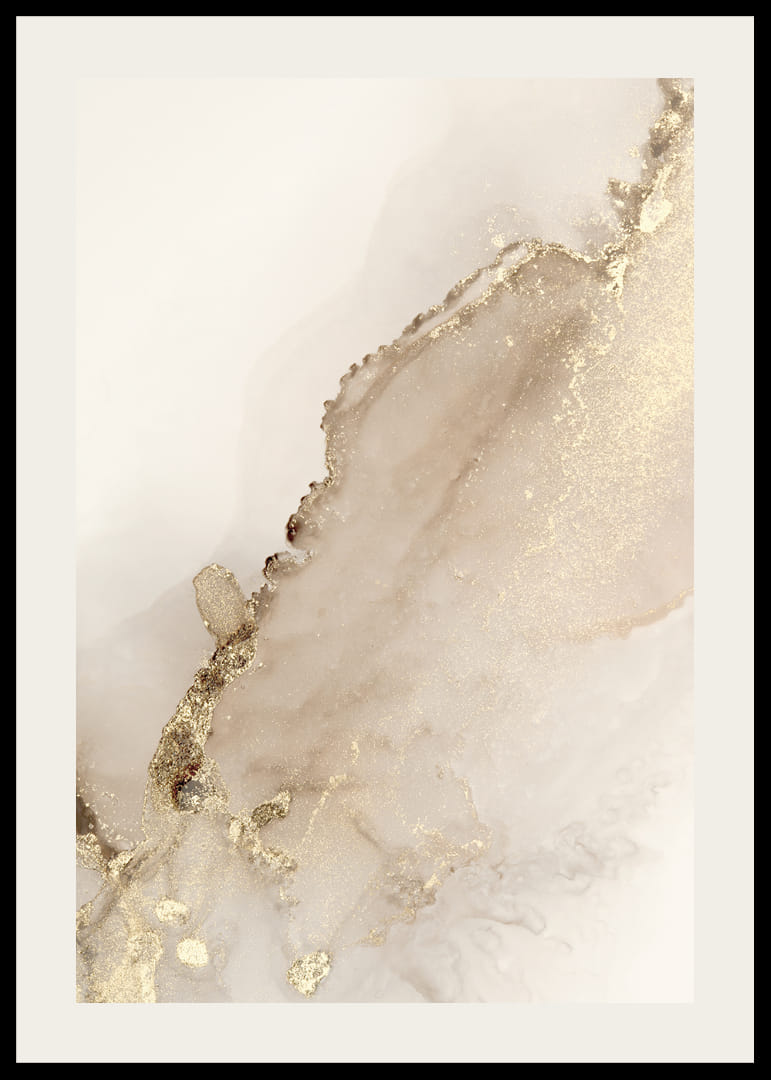 Formes abstraites en beige et or, style aquarelle-12