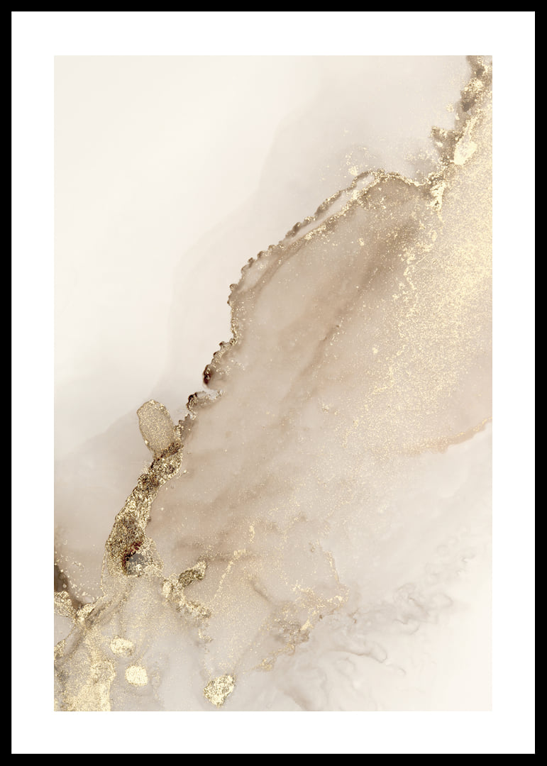 Abstract shapes in beige and gold, watercolor style-12