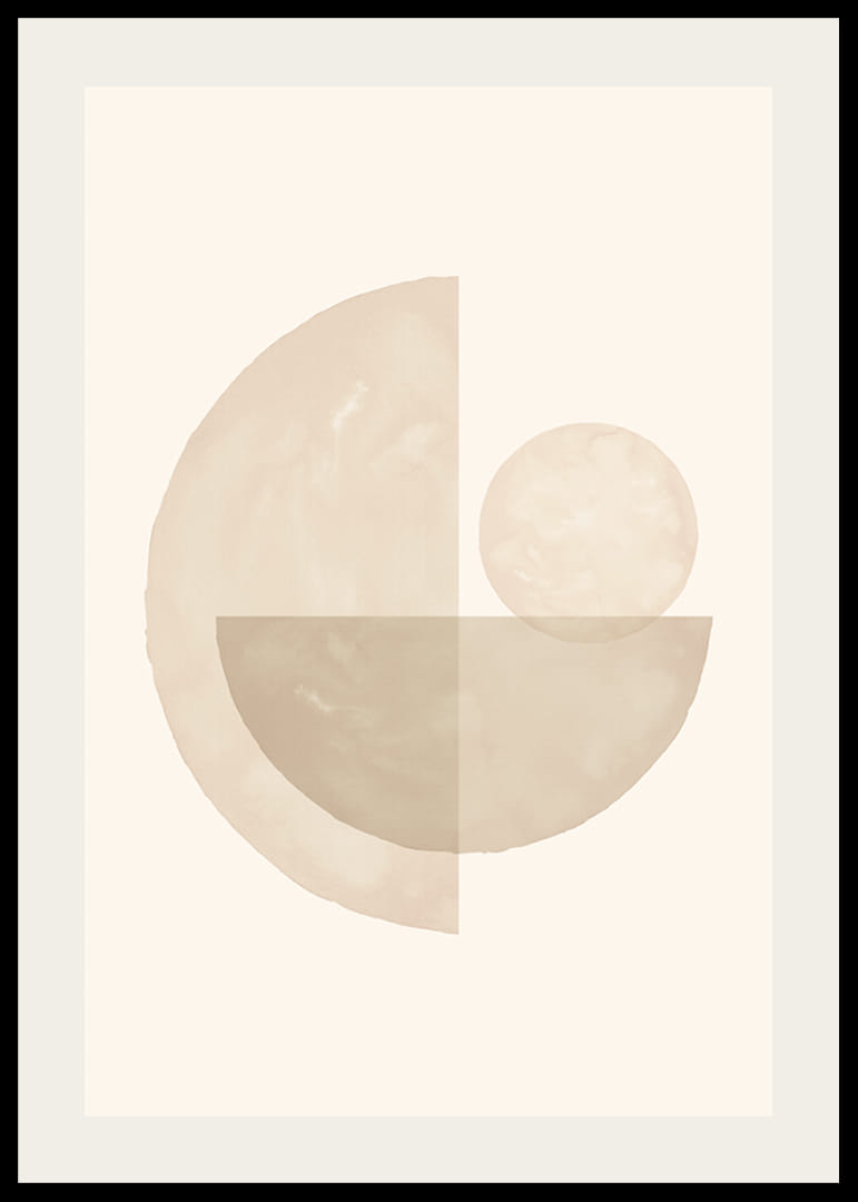 Abstracte cirkels en halve cirkels in beige aquareltinten-12