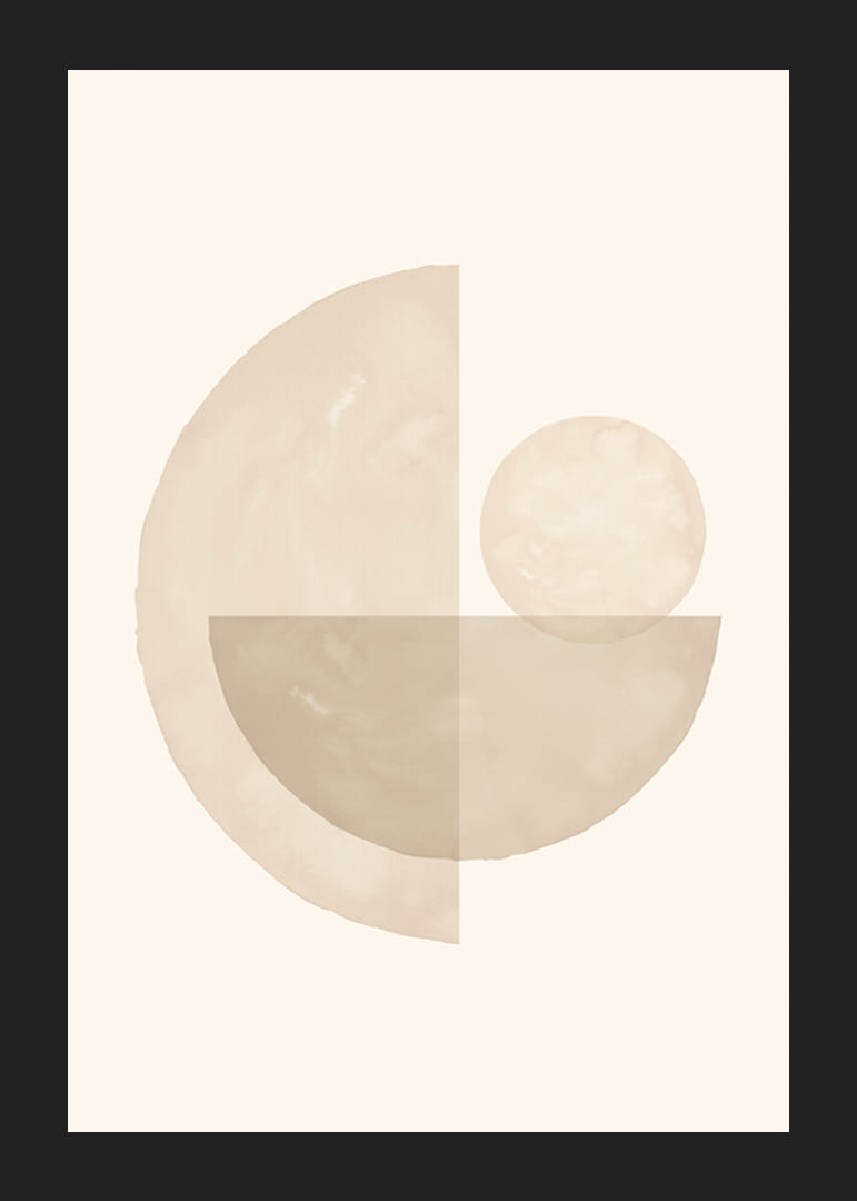 Abstracte cirkels en halve cirkels in beige aquareltinten-12